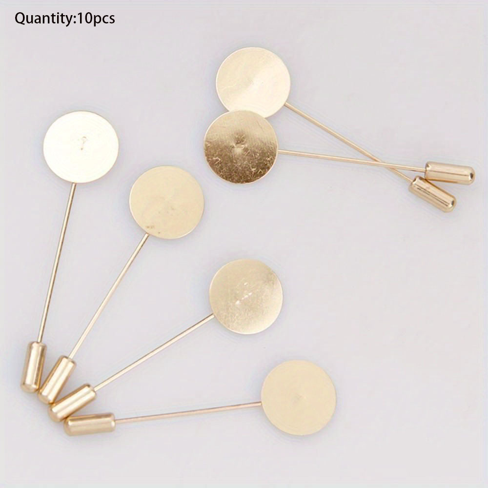 10pcs Zinc Alloy Flat Back Brooches, DIY Craft Accessories